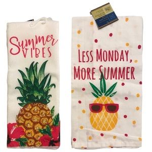 Set Of 2 Summer Vibes Kitchen Towel And Less Monday, More Summer Flour S…
